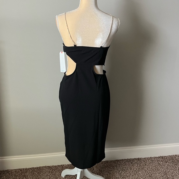 NWT Almost Famous gorgeous black cut out dress with rhinestone straps! - Picture 3 of 12